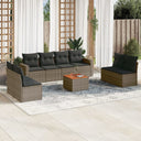vidaXL 9-piece Lounge Set with Cushions Poly Rattan Black