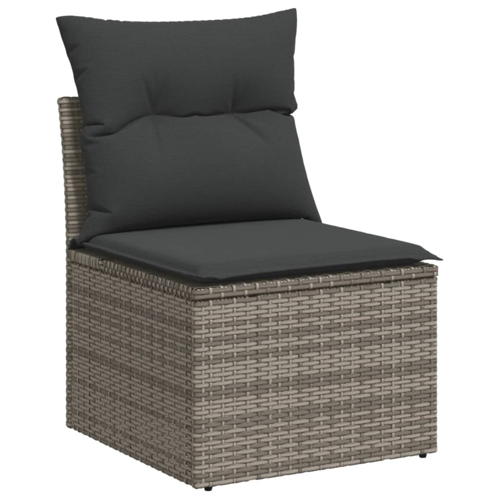vidaXL 5-delige Loungeset met kussens poly rattan zwart
