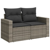 vidaXL 5-delige Loungeset met kussens poly rattan zwart