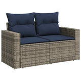 vidaXL 5-delige Loungeset met kussens poly rattan zwart