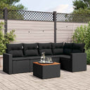 vidaXL 6-Piece Lounge Set with Cushions Poly Rattan Black