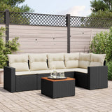 vidaXL 6-Piece Lounge Set with Cushions Poly Rattan Black