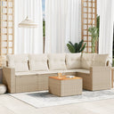 vidaXL 6-Piece Lounge Set with Cushions Poly Rattan Black