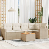 vidaXL 6-Piece Lounge Set with Cushions Poly Rattan Black