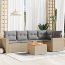 vidaXL 6-Piece Lounge Set with Cushions Poly Rattan Black