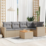 vidaXL 6-Piece Lounge Set with Cushions Poly Rattan Black