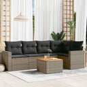 vidaXL 6-Piece Lounge Set with Cushions Poly Rattan Black