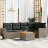 vidaXL 6-Piece Lounge Set with Cushions Poly Rattan Black