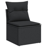 vidaXL 6-Piece Lounge Set with Cushions Poly Rattan Black
