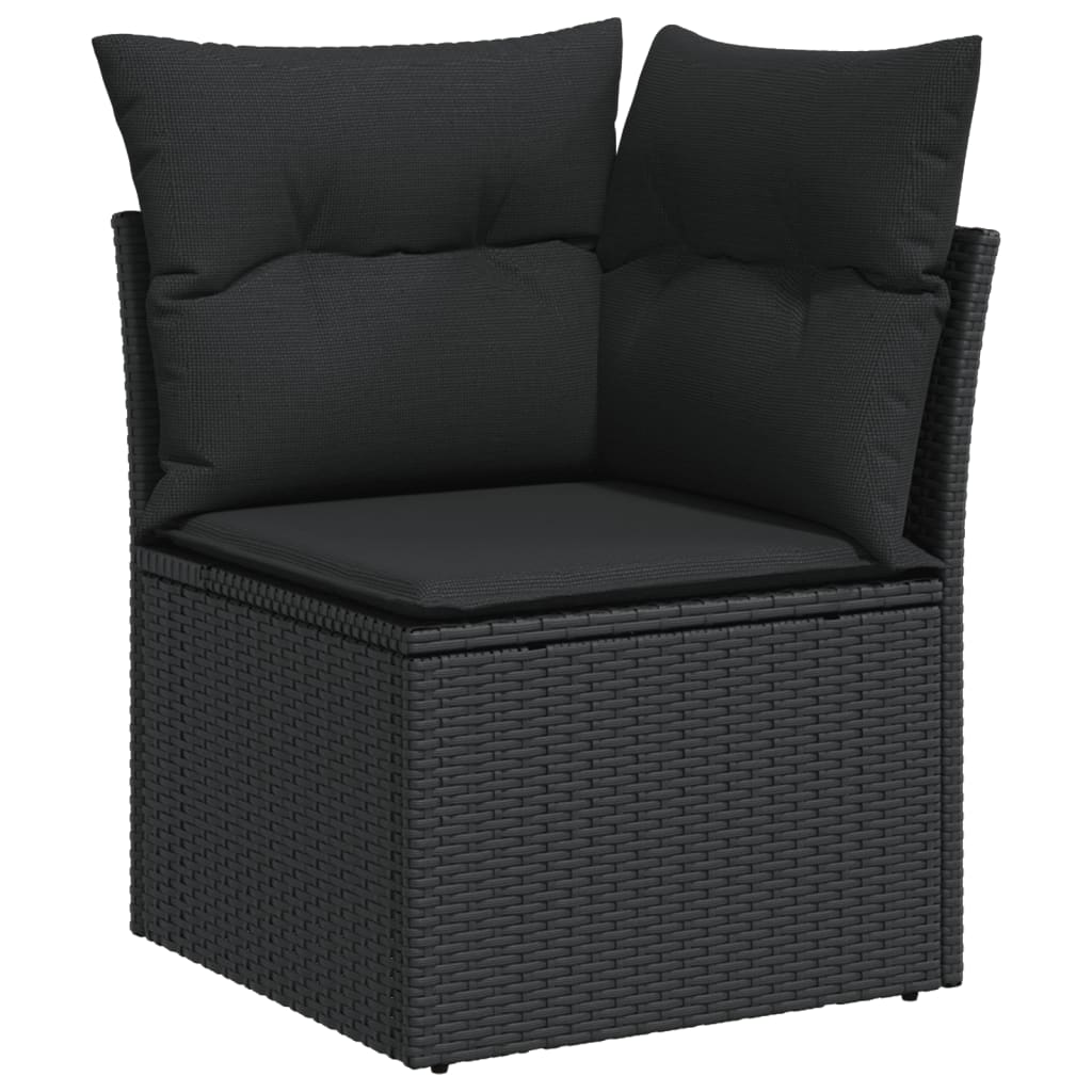 vidaXL 6-Piece Lounge Set with Cushions Poly Rattan Black