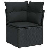 vidaXL 6-Piece Lounge Set with Cushions Poly Rattan Black