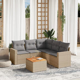 vidaXL 6-Piece Lounge Set with Cushions Poly Rattan Black