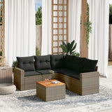 vidaXL 6-Piece Lounge Set with Cushions Poly Rattan Black