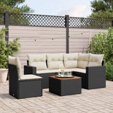 vidaXL 6-Piece Lounge Set with Cushions Poly Rattan Black