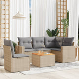 vidaXL 6-Piece Lounge Set with Cushions Poly Rattan Black