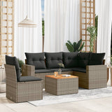 vidaXL 6-Piece Lounge Set with Cushions Poly Rattan Black