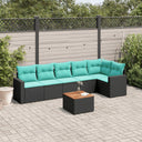 vidaXL 7-Piece Lounge Set with Cushions Poly Rattan Grey
