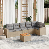 vidaXL 7-delige Loungeset met kussens poly rattan zwart