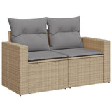 vidaXL 7-delige Loungeset met kussens poly rattan zwart