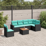 vidaXL 7-Piece Lounge Set with Cushions Poly Rattan Grey