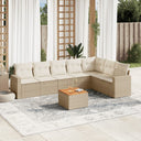 vidaXL 8-Piece Lounge Set with Cushions Poly Rattan Black