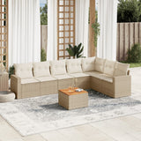 vidaXL 8-Piece Lounge Set with Cushions Poly Rattan Black