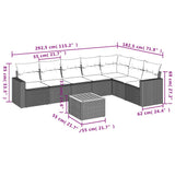 vidaXL 8-Piece Lounge Set with Cushions Poly Rattan Black