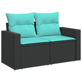 vidaXL 9-delige Loungeset met kussens poly rattan grijs
