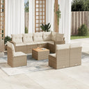 vidaXL 9-delige Loungeset met kussens poly rattan zwart