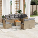 vidaXL 9-delige Loungeset met kussens poly rattan zwart