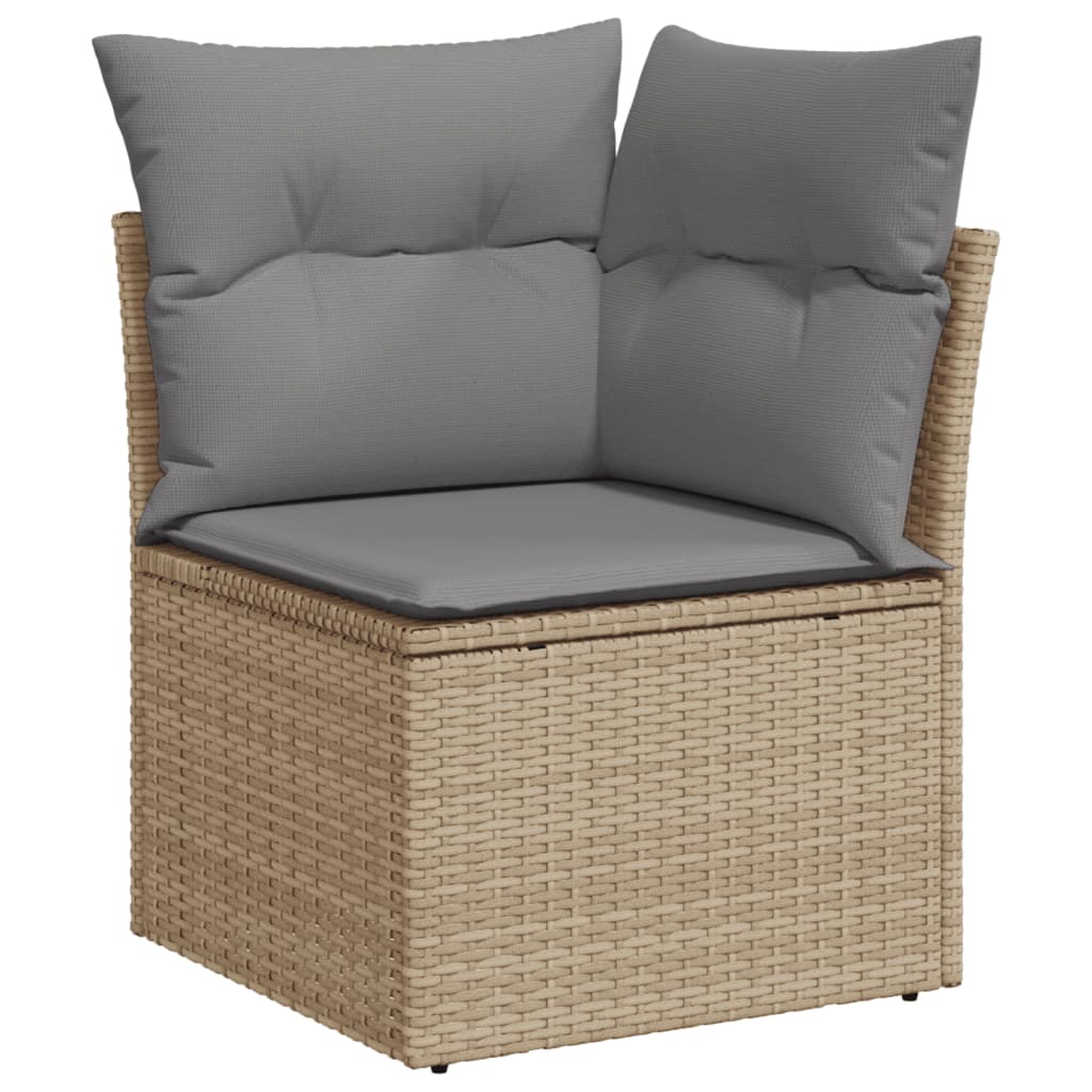 vidaXL 9-delige Loungeset met kussens poly rattan zwart