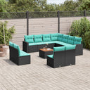 vidaXL 12-piece Lounge Set with Cushions Poly Rattan Grey