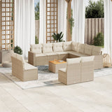 vidaXL 12-piece Lounge Set with Cushions Poly Rattan Black