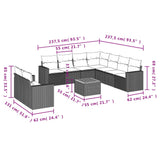 vidaXL 10-piece Lounge Set with cushions poly rattan black