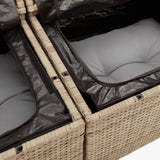 vidaXL 10-piece Lounge Set with cushions poly rattan black