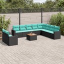vidaXL 11-delige Loungeset met kussens poly rattan grijs