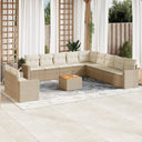 vidaXL 12-Piece Lounge Set with Cushions Poly Rattan Black