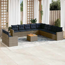 vidaXL 12-piece Lounge Set with Cushions Poly Rattan Grey