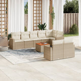 vidaXL 9-piece Poly Rattan Lounge Set with Cushions Black
