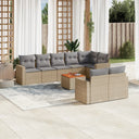 vidaXL 9-piece Poly Rattan Lounge Set with Cushions Black