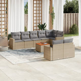 vidaXL 9-piece Poly Rattan Lounge Set with Cushions Black