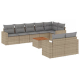 vidaXL 9-piece Poly Rattan Lounge Set with Cushions Black