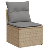 vidaXL 9-piece Poly Rattan Lounge Set with Cushions Black
