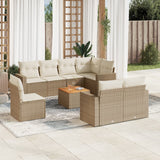 vidaXL 9-piece Poly Rattan Lounge Set with Cushions Black