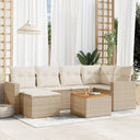 vidaXL 7-Piece Lounge Set with Cushions Poly Rattan Black