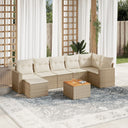 vidaXL 8-Piece Poly Rattan Lounge Set with Cushions Black