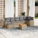 vidaXL 8-Piece Poly Rattan Lounge Set with Cushions Black