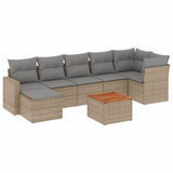 vidaXL 8-Piece Poly Rattan Lounge Set with Cushions Black