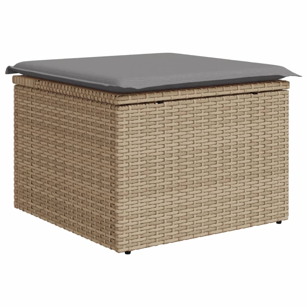 vidaXL 8-Piece Poly Rattan Lounge Set with Cushions Black