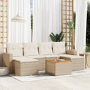 vidaXL 7-delige Loungeset met kussens poly rattan zwart